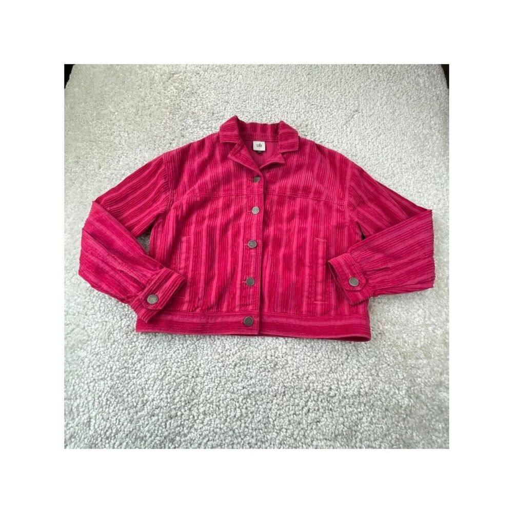 Cabi Cheeky Topper Corduroy Jacket Dark Rose Pink Womens Small - Picture 2 of 8